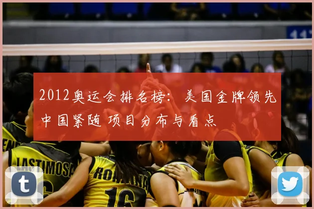 2012奥运会排名榜：美国金牌领先中国紧随 项目分布与看点